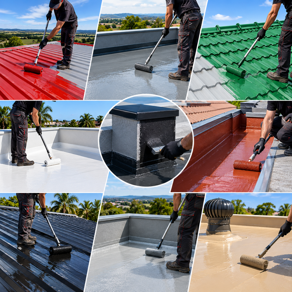 applying ARVEAN Solvent PRO liquid rubber waterproofing coating